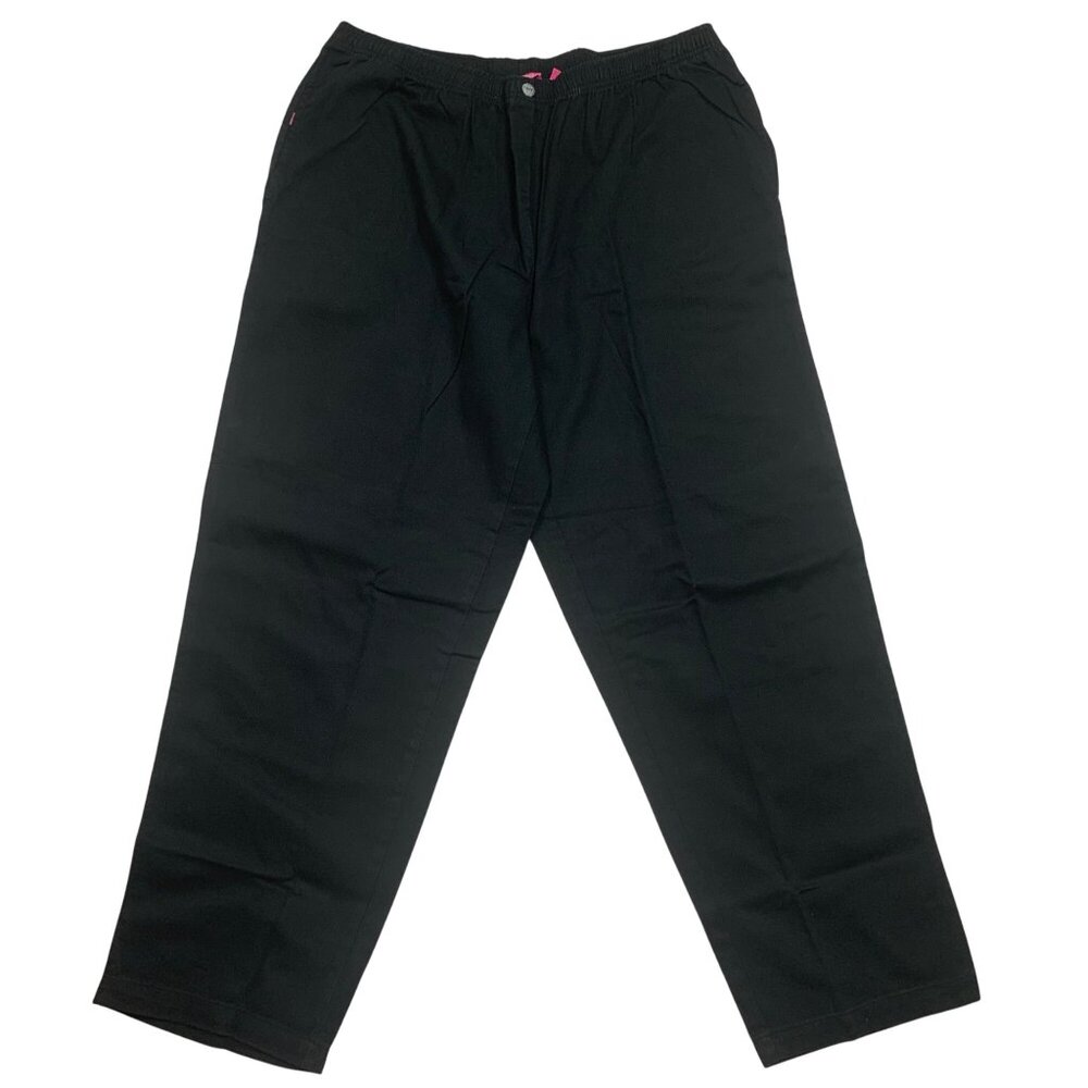 Woman Within Classic Fit Black Pants Size 28W Straight Leg Elastic Waist